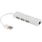 DELTACO USB 2.0 netværksadapter med USB-hub, 10/100Mbps, 1xRJ45, 3x t