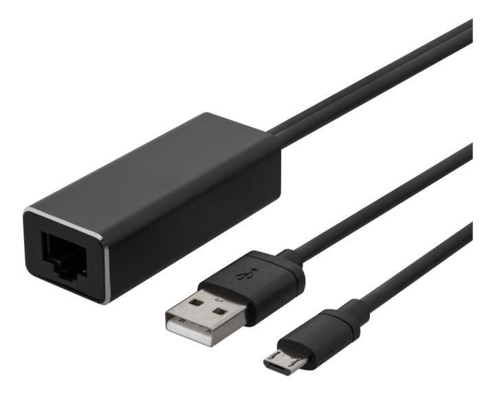 Isaac Nedsænkning klippe DELTACO Ethernet-adapter for ChromeCast, USB, RJ45, black | Elgiganten