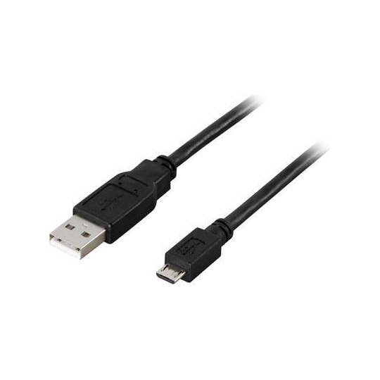 DELTACO USB 2.0 kabel Type A han - Type Micro B han, 5-pin, 5m, sort