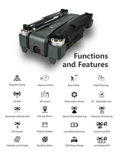 X11P Fjernstyret drone med 4K kamera