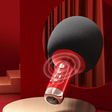 Trådløs Bluetooth karaoke mikrofon Rød