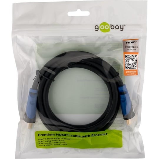 Goobay Premium højhastigheds HDMI™-kabel med Ethernet, certificeret