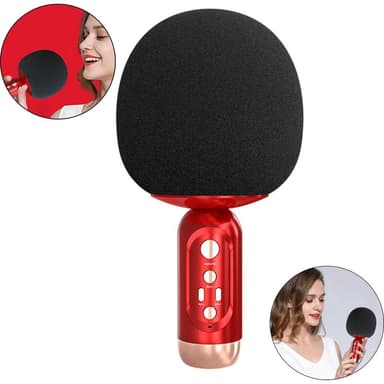Trådløs Bluetooth karaoke mikrofon Rød
