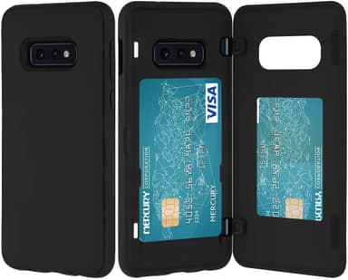 Samsung S10E cover med skjult kortholder TPU sort