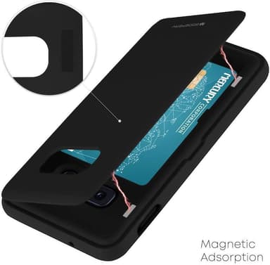 Samsung S10E cover med skjult kortholder TPU sort