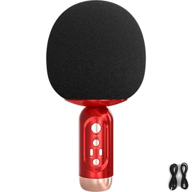 Trådløs Bluetooth karaoke mikrofon Rød