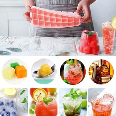 Isform til 24 isterninger silikone Pink