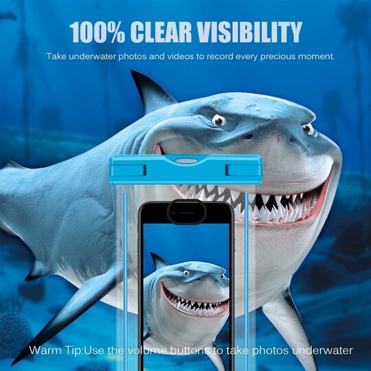 2-pak Vandtæt mobiltaske til smartphone - universal - blå