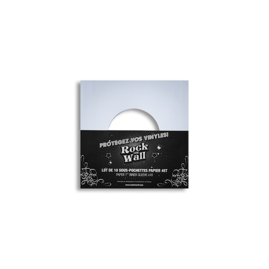 Indvendige lommer til vinyl singler i hvidt papir 7"x10