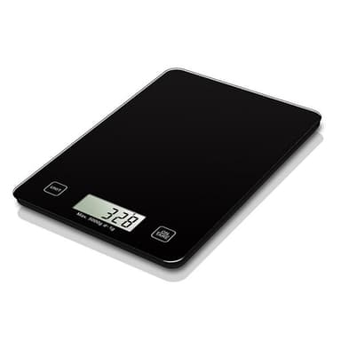 Digital køkkenvægt hærdet glas 5 kg Sort
