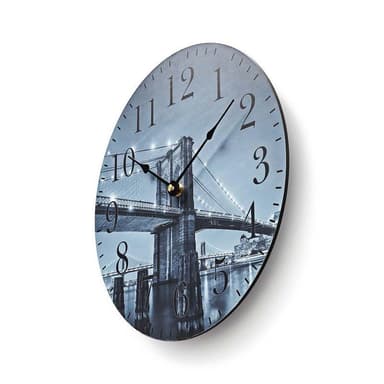 Rundt vægur | 30 cm i diameter | Billede af Brooklyn Bridge