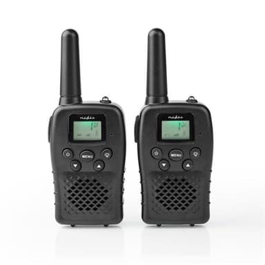Nedis Walkie-talkie Set | 2 Håndsæt | Op til 10 km | Frekvens kanaler: 8 | PTT / VOX | Op til 3 Timer | Sort