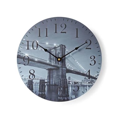 Rundt vægur | 30 cm i diameter | Billede af Brooklyn Bridge