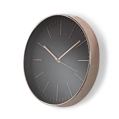 Nedis Vægur | Diameter: 300 mm | Plastik | Rosa Guld / Sort