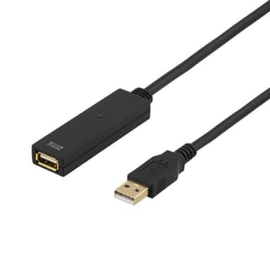 DELTACO PRIME USB 2.0 forlængerkabel, aktivt, Type A han - Typ