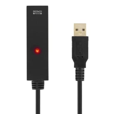 DELTACO PRIME USB 2.0 forlængerkabel, aktivt, Type A han - Typ