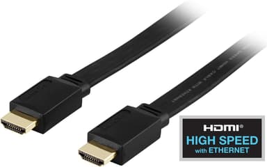 DELTACO HDMI kabel, HDMI High Speed with Ethernet, HDMI Type A han, gu