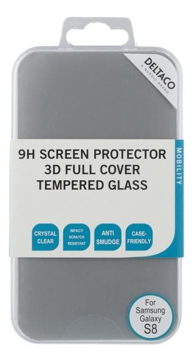 DELTACO screen protector for Galaxy S8, 2.5D tempered glass