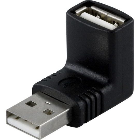 DELTACO Adapter, USB A han - A hun, vinklede