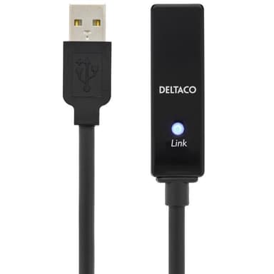 DELTACO PRIME USB 2.0  forlængerkabel, aktiv, Typ A han - Typ