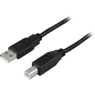 DELTACO, 2.0 kabel, USB-A han USB-B han, 5m, sort Elgiganten