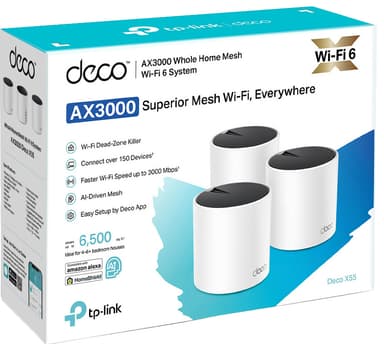 TP-Link Deco X55 WiFi 6 Mesh System 3-pak