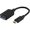DELTACO USB-adapter, USB 3.1 type C male - type A female, Gen 1, black