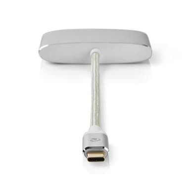 Nedis USB Multi-Port Adapter | USB 3.2 Gen 1 | USB-C™ Han | HDMI ™ -udgang / USB-A Hun / USB-C™ Hun | 5 Gbps | 0.20 m | Runde | Guldplateret | Flettet / Nylon | Sølv | Cover Window Box