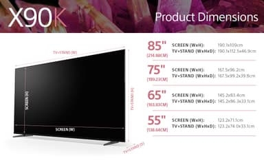 Sony 85” X90K 4K Full Array LED TV (2022)