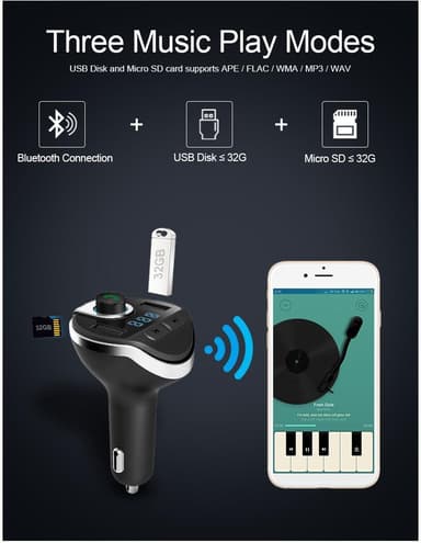 FM-sender Bluetooth-adapter til bil