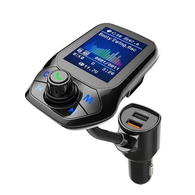T43 Bluetooth FM-sender til håndfri opkald Sort