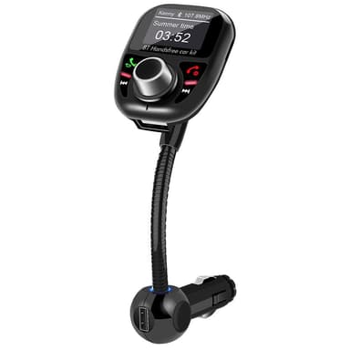 Bluetooth FM-sender til bil to USB-porte Hvid