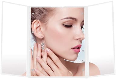 Bærbart makeup spejl med LED-lys - Hvid
