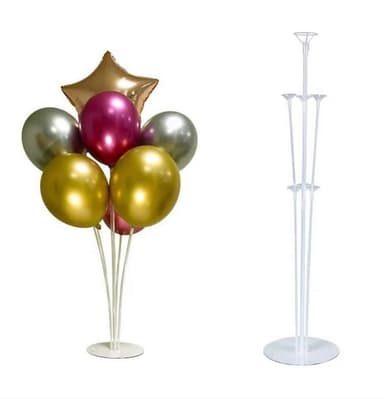 Balloner med stativ plast 36 dele Transparent / Flerfarvet
