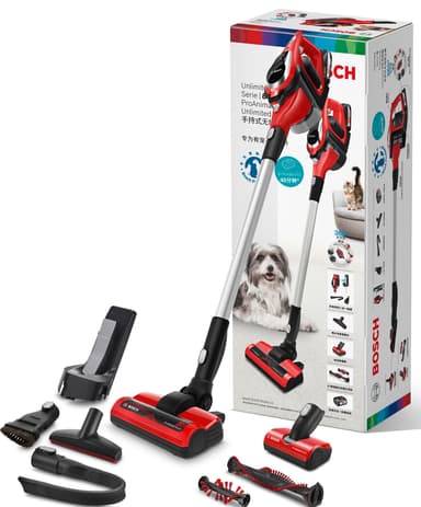 Bosch Unlimited ProAnimal Series 8 trådløs støvsuger BBS81PET (rød)