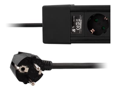 DELTACO power strip 8xCEE 7/4, 1xCEE 7/7, 3m cable, black
