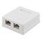 DELTACO shielding network wall socket, Surface FTP 2xRJ45, Cat6A,white