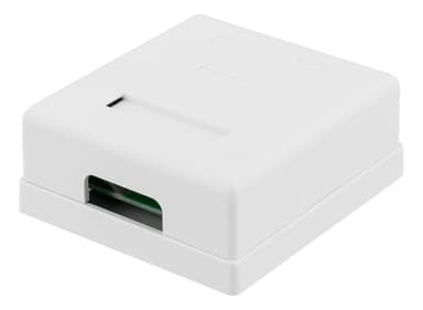 DELTACO unshielded network socket, Surface UTP 2xRJ45, Cat6, white