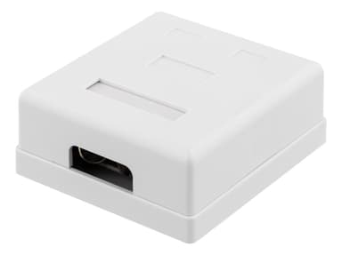 DELTACO shielding network wall socket, Surface FTP 2xRJ45, Cat6A,white