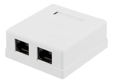 DELTACO unshielded network socket, Surface UTP 2xRJ45, Cat6, white