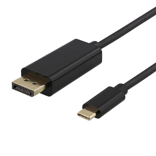 DELTACO USB-C to DisplayPort cable, 50 cm, 4K, 3D, black