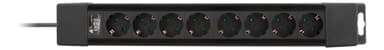 DELTACO power strip 8xCEE 7/4, 1xCEE 7/7, 3m cable, black