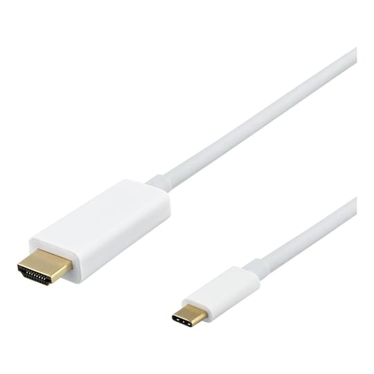 Anonym bidragyder Fantastiske DELTACO USB-C til HDMI-kabel, 2m, 4k, HDCP 2.2, 3D, hvid | Elgiganten