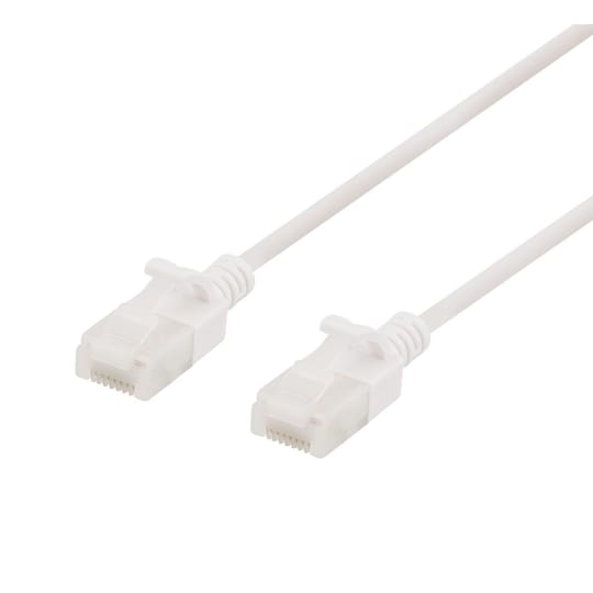 DELTACO U/UTP Cat6a patch cable, slim, 3,5mm diameter, 1m, white