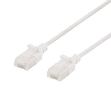 DELTACO U/UTP Cat6a patch cable, slim, 3,5mm diameter, 1m, white
