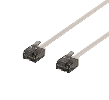 DELTACO U/UTP Cat6a patch cable, flat, 5m, 1mm thick, gray