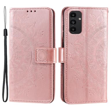 SKALO Samsung A13 4G Mandala Flip Cover - Rosa guld