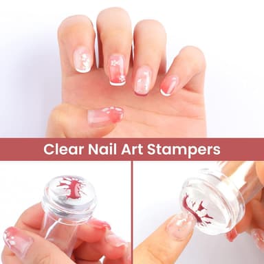 Nail art stempel med skraber silikone 2 dele Gennemsigtig