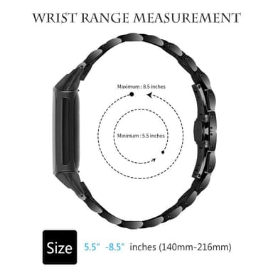Fitbit Charge 5 armbånd i rustfrit stål Sort