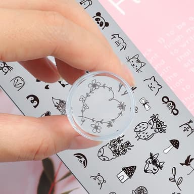 Nail art stempel med skraber silikone 2 dele Gennemsigtig